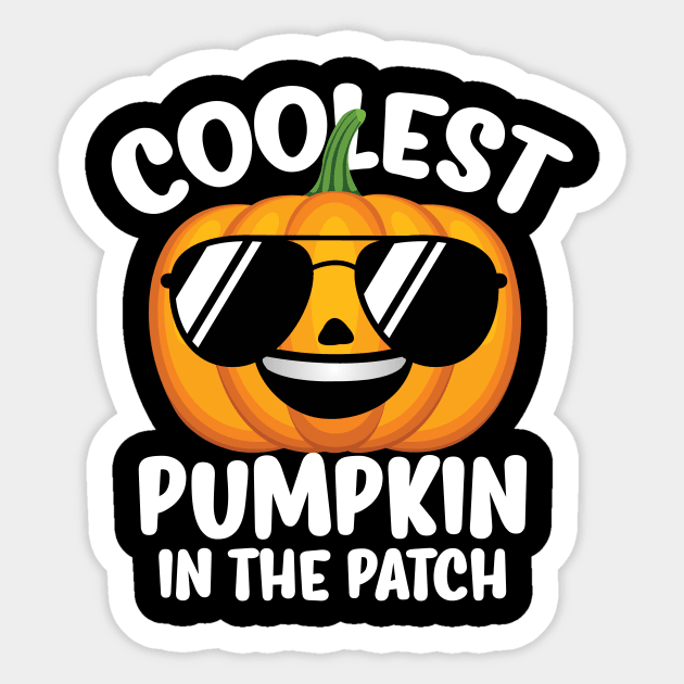 Halloween Boys Gift Coolest Pumpkin In The Patch Funny.png Sticker by blacks store